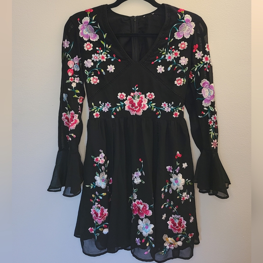Asos Embroidered Midi Dress
